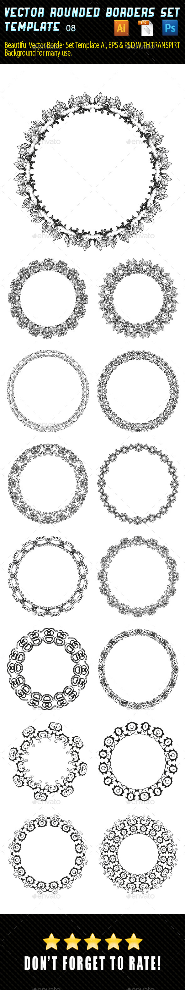 Vector Rounded Borders 08 GraphicRiver